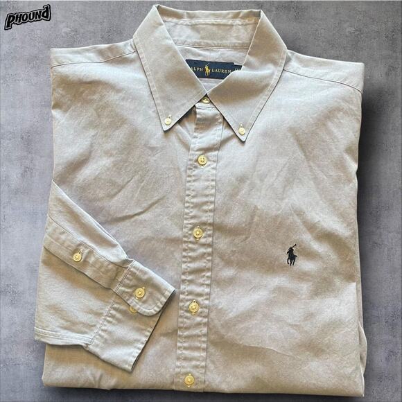 Ralph Lauren Oxford Shirt Mens 17.5 XL Blue Button Down Long Sleeve Classic Logo - Picture 1 of 8